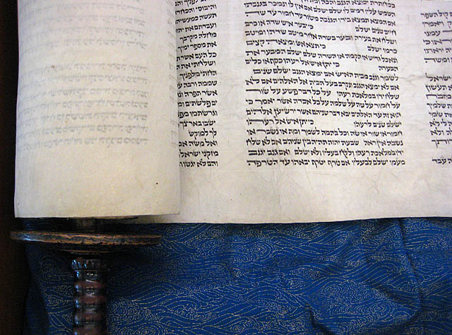 SCU 2013 Sacred Texts Exhibit Torah Scroll detail